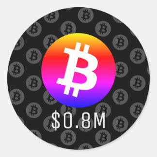 Bitcoin $0.8M ($800K) One Million Classic Round Sticker