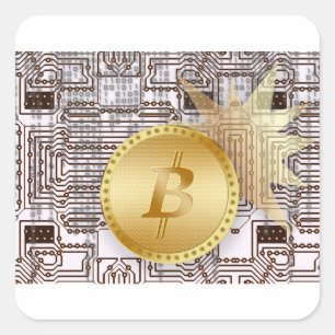Bitcoin 18 square sticker