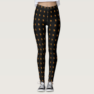Bitcoin 3 D Logo Leggings - Cryptocurrency girl