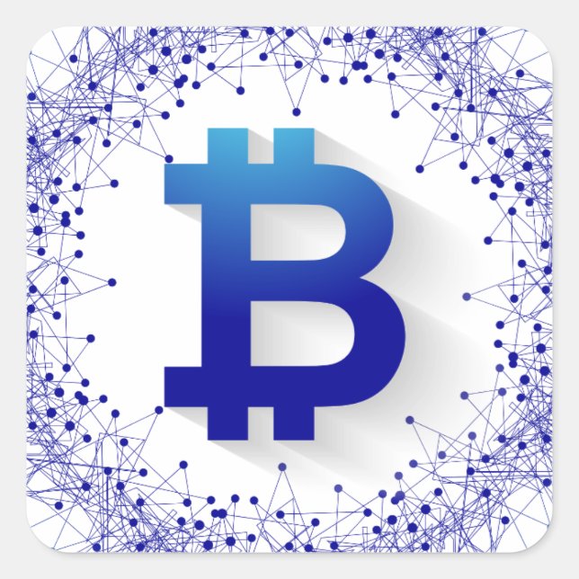 Bitcoin 5 square sticker (Front)