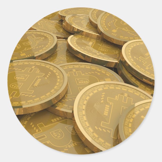 Bitcoin 7 classic round sticker (Front)