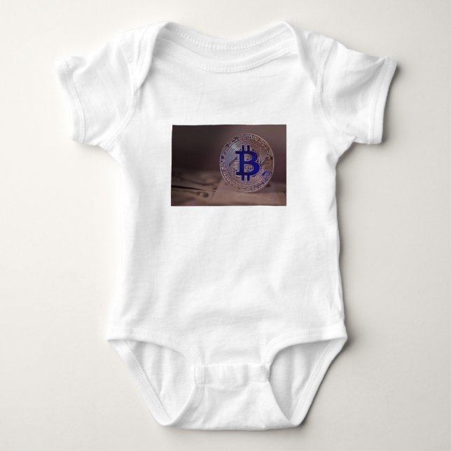 Bitcoin 8 baby bodysuit (Front)