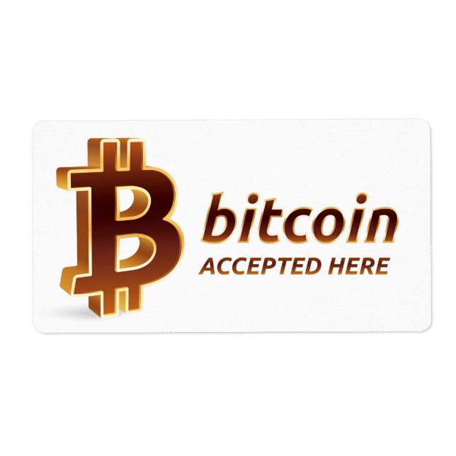 Bitcoin Accepted Here BTC Cryptocurrency Payment (Front)