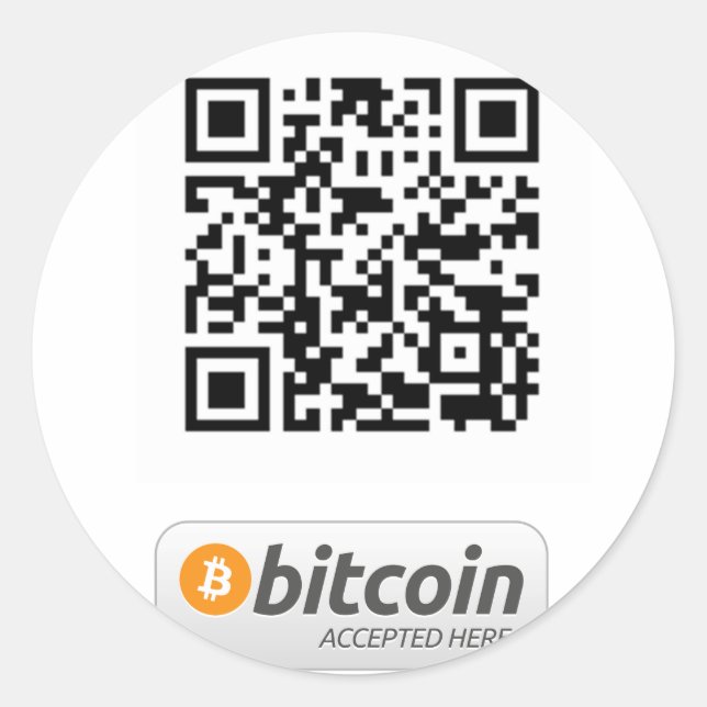 Bitcoin Accepted Here Classic Round Sticker (Front)