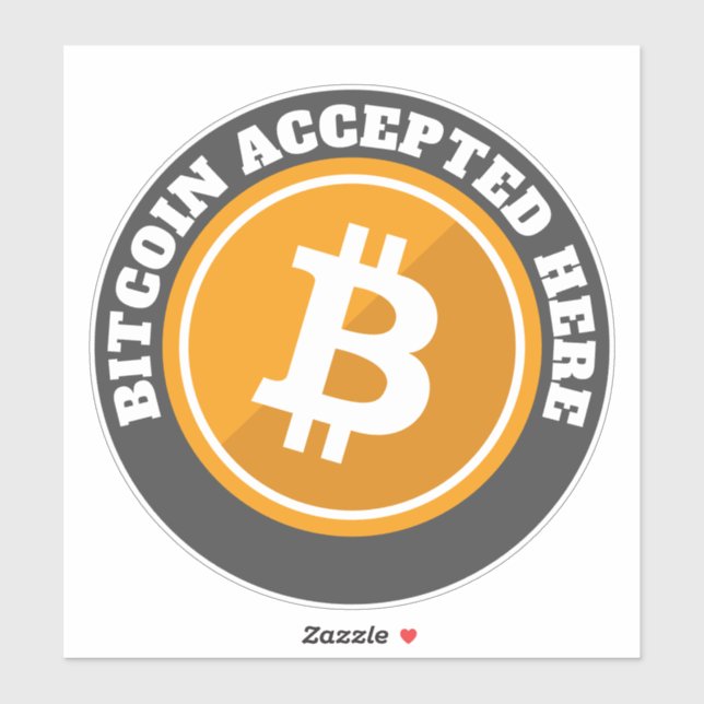Bitcoin Accepted Here - digital cryptocurrency (Sheet)