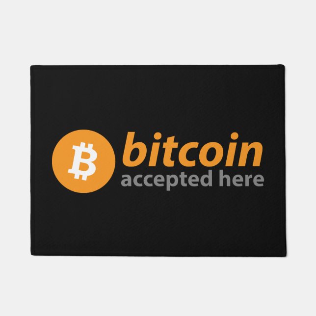 Bitcoin Accepted Here Doormat (Front)