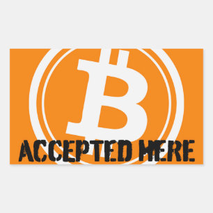 Bitcoin Accepted here Logo Rectangular Sticker