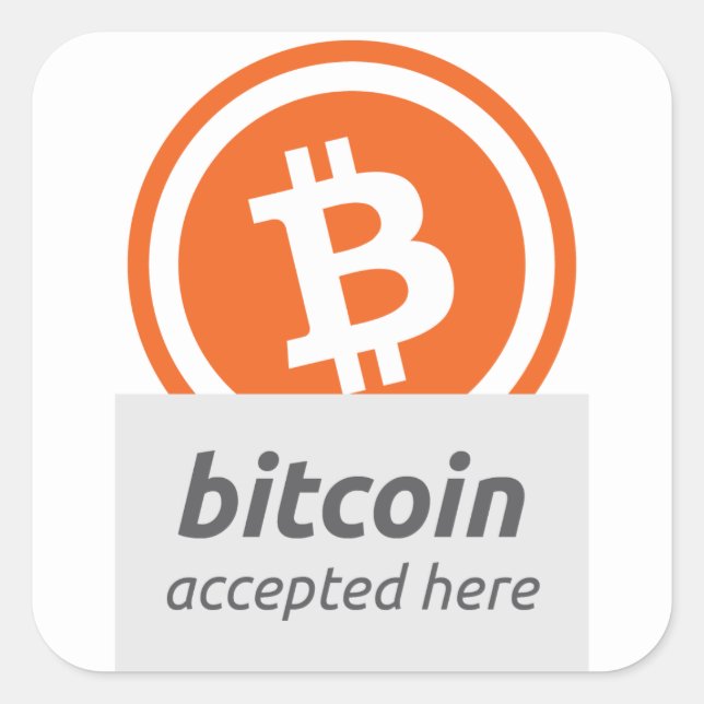 Bitcoin accepted here sticker (Front)