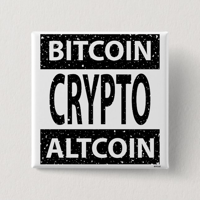 Bitcoin Altcoin Crypto 15 Cm Square Badge (Front)