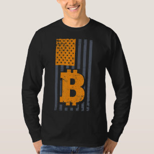 Bitcoin American Flag Btc Crypto Vintage Retro In T-Shirt