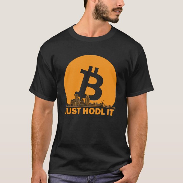 Bitcoin Amsterdam Skyline  Amsterdam Bitcoin Maxim T-Shirt (Front)