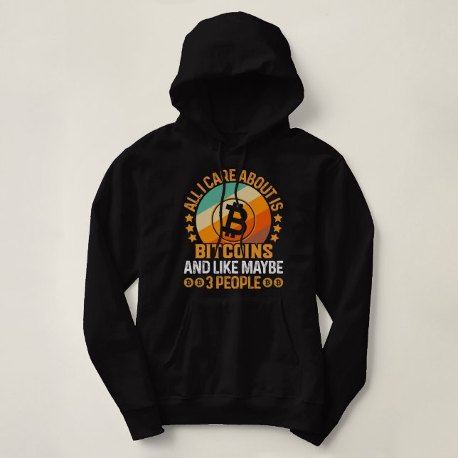 Bitcoin and Maybe 3 People BTC Crypto Currency Men Hoodie (Design Front)