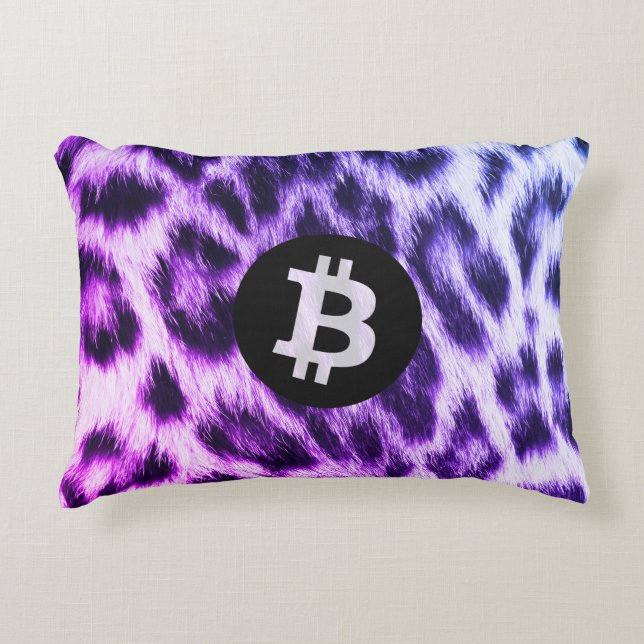 Bitcoin Animal (Snow Leopard, Style 2) Decorative Cushion (Front)