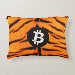 Bitcoin Animal (Tiger, Style 1) Decorative Cushion