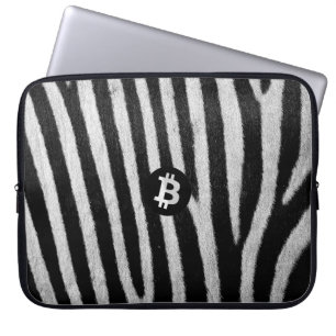 Bitcoin Animal (Zebra, Style 2: Mono) Laptop Sleeve