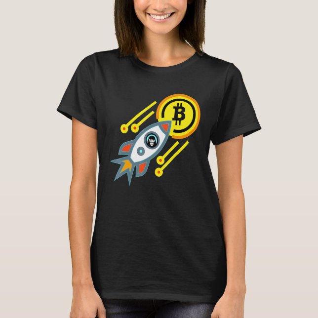 Bitcoin Ape To The Moon Crypto Btc Trading T-Shirt (Front)