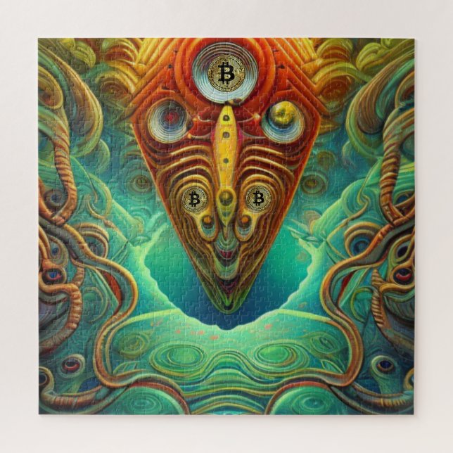 Bitcoin Art BTC Cryptocurrency Art Jigsaw Puzzle (Vertical)