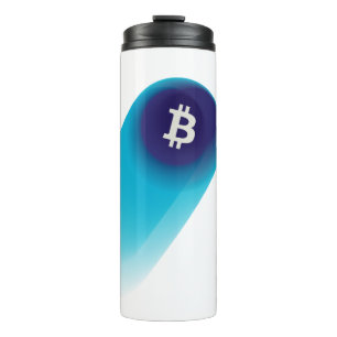 Bitcoin Art (Comet - Style 1, White) Thermal Tumbler