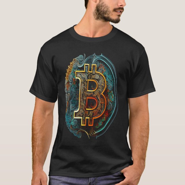 Bitcoin Art Graphic  Cute BTC Crypto Hodl Blockcha T-Shirt (Front)