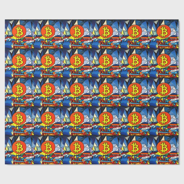 Bitcoin Art Wrapping Paper (Flat)