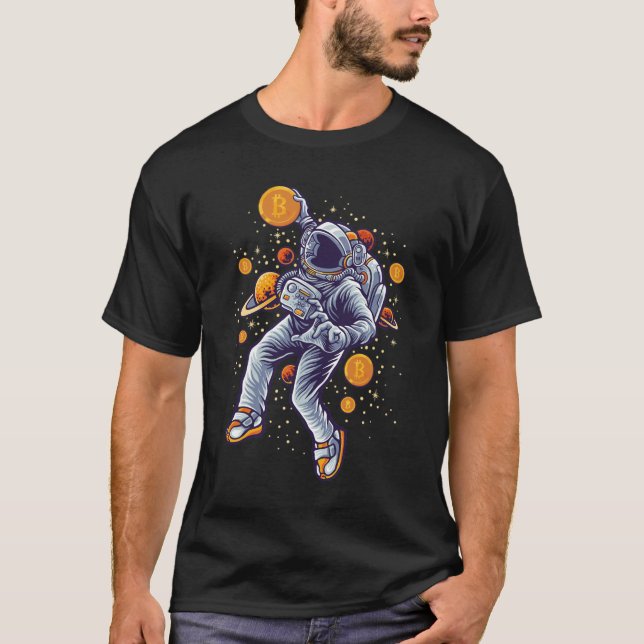 Bitcoin Astronaut to the moon - Bitcoin Crypto  T-Shirt (Front)