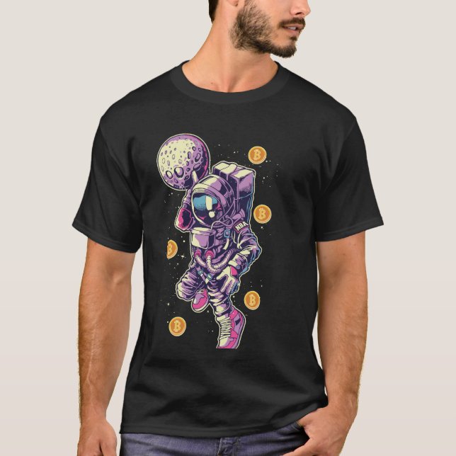 Bitcoin Astronaut to the moon - Bitcoin Crypto  T-Shirt (Front)