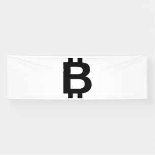 Bitcoin B Bold 2.5x8 Vinyl Banner