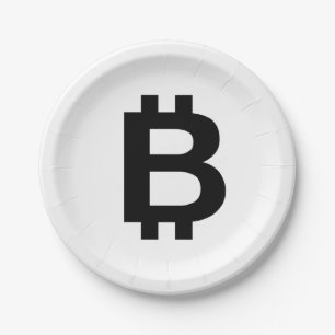 Bitcoin B Bold Paper Plates