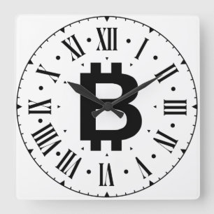 Bitcoin B Bold Roman Numeral Wall Clock