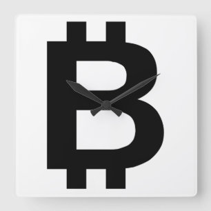 Bitcoin B Bold Wall Clock
