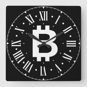Bitcoin B Cool Roman Numeral Wall Clock
