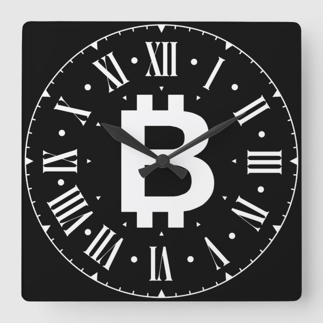 Bitcoin B Cool Roman Numeral Wall Clock (Front)