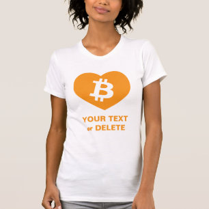 Bitcoin B in Orange Heart Women's Slim Fit  T-Shirt