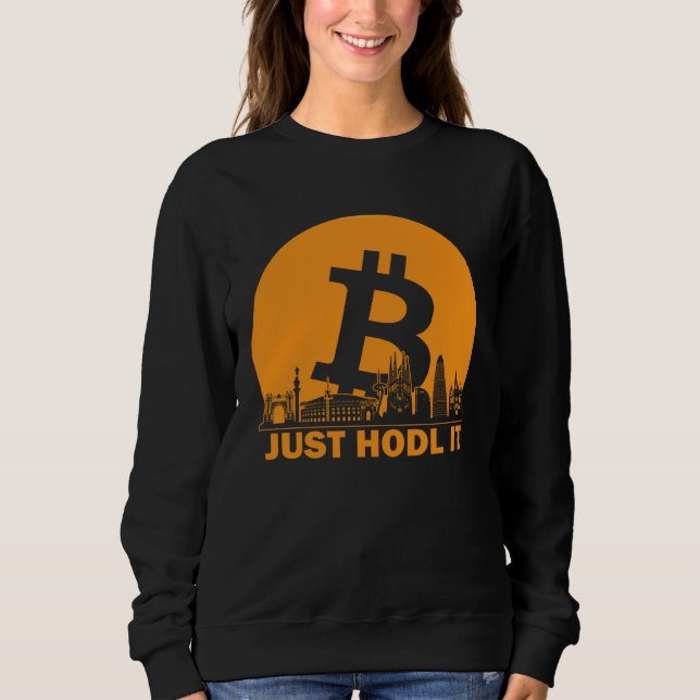Bitcoin Barcelona Skyline  Barcelona Bitcoin Maxim Sweatshirt (Front)