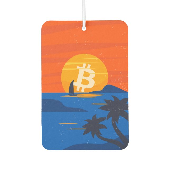 Bitcoin Beach Car Air Freshener (Front)