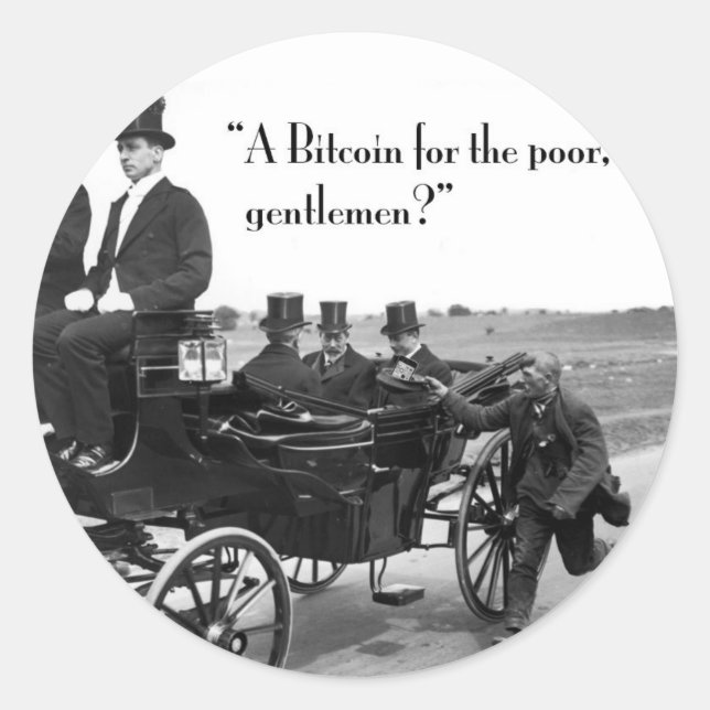 Bitcoin Beggar Classic Round Sticker (Front)