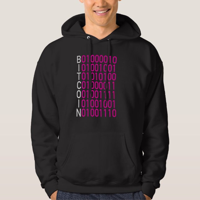 Bitcoin Binary Code Crypto Currency Finance Money Hoodie (Front)