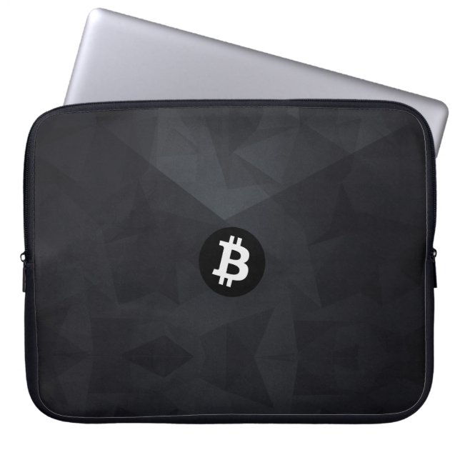 Bitcoin Black Crystal Laptop Sleeve (Front)