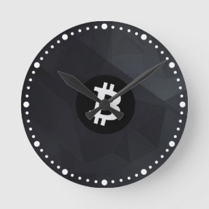 Bitcoin Black Crystal Round Clock