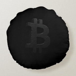 Bitcoin Black Rock ₿ Round Cushion