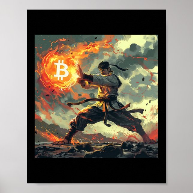 Bitcoin Black Strap Judo Martial Arts Karate  Poster (Front)