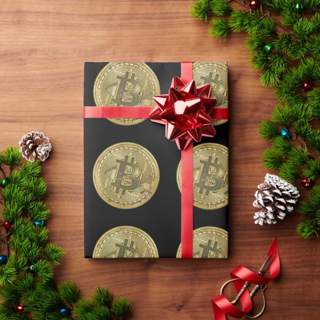 Bitcoin Black Wrapping Paper (Holiday Gift)