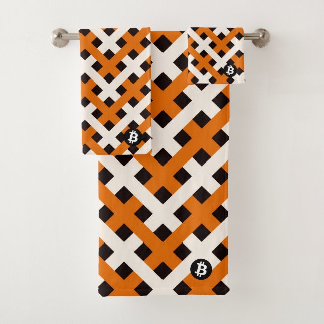 Bitcoin Blockchain (Style 2) Bath Towel Set (Insitu)