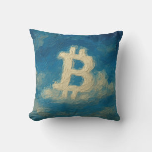 Bitcoin Blue Sky (Oil, Style: 3) Cushion