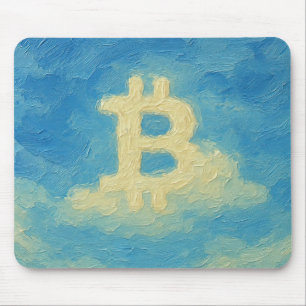 Bitcoin Blue Sky (Oil, Style: 4) Mouse Pad