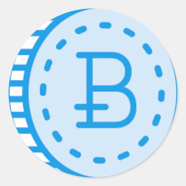 Bitcoin Bluez Classic Round Sticker (Front)