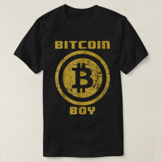 Bitcoin Boy Crypto Grunge Design T-Shirt