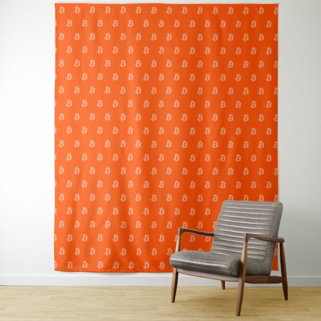 Bitcoin Bright Orange Tapestry (In Situ)