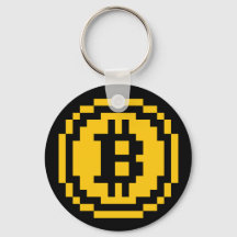 Bitcoin BTC 8-Bit Logo | Basic Keychain