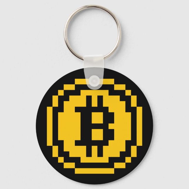 Bitcoin BTC 8-Bit Logo | Basic Keychain (Front)